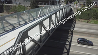 Modern Pedestrian Steel Bridge Across Railway Modular Steel Bailey Footbridge Overpass Road