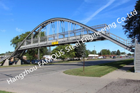 City Sightseeing Pedestrian Bridge Steel Structure Skywalk Bridge Handrail Metal Bridge Above The Road