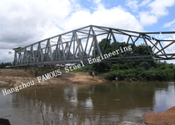 Multi Span Surface Painted Protection Steel Structural Truss Bridge Overcrossing River