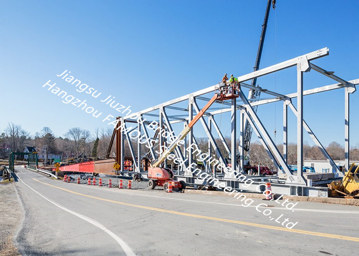 Amphibious Steel Truss Prefabricated Delta Bridge Steel Structure Bridge With Hot - Dip Galvanized Surface Protection