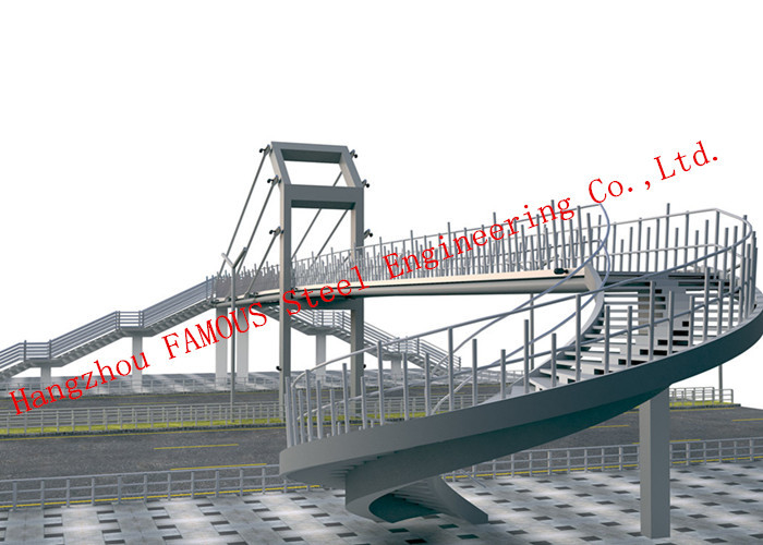 Steel Structure Circular Arc Shape Temporary Pedestrian Bridge for Urban Traffic Solutions